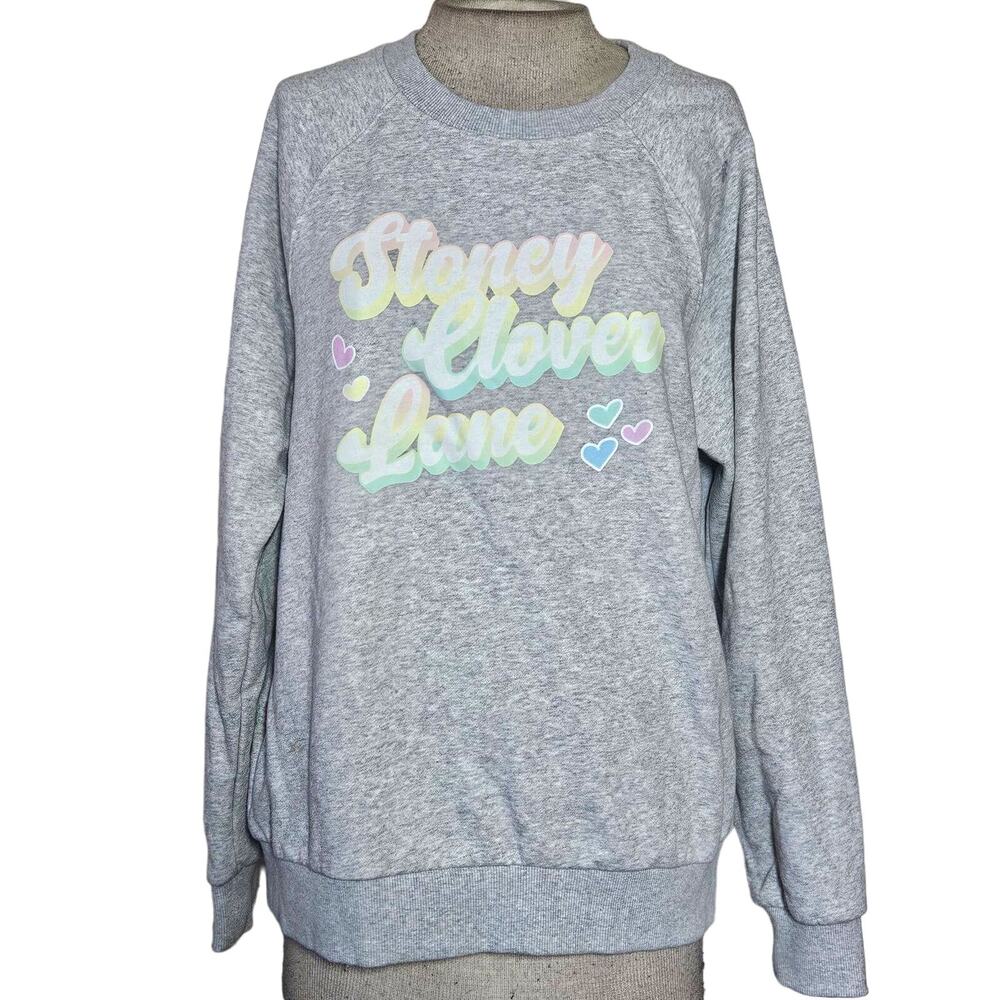 Grey Stoney Clover Lane Crew Neck Sweatshirt Size Medium